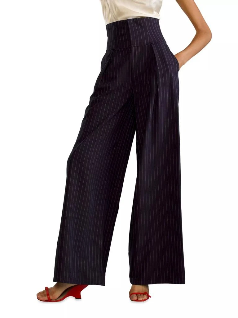 Cynthia Rowley Pinstripe Corset Wide-Leg Pants 1