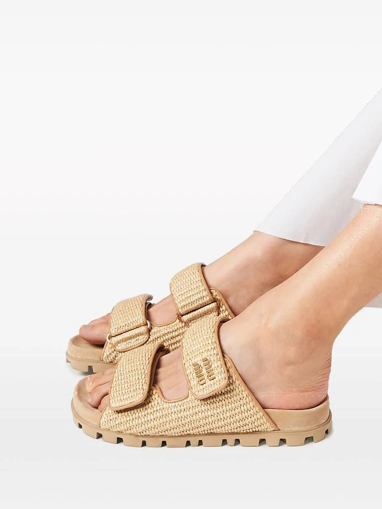 Miu Miu Miu Miu Touch-Strap Raffia Sandals 5