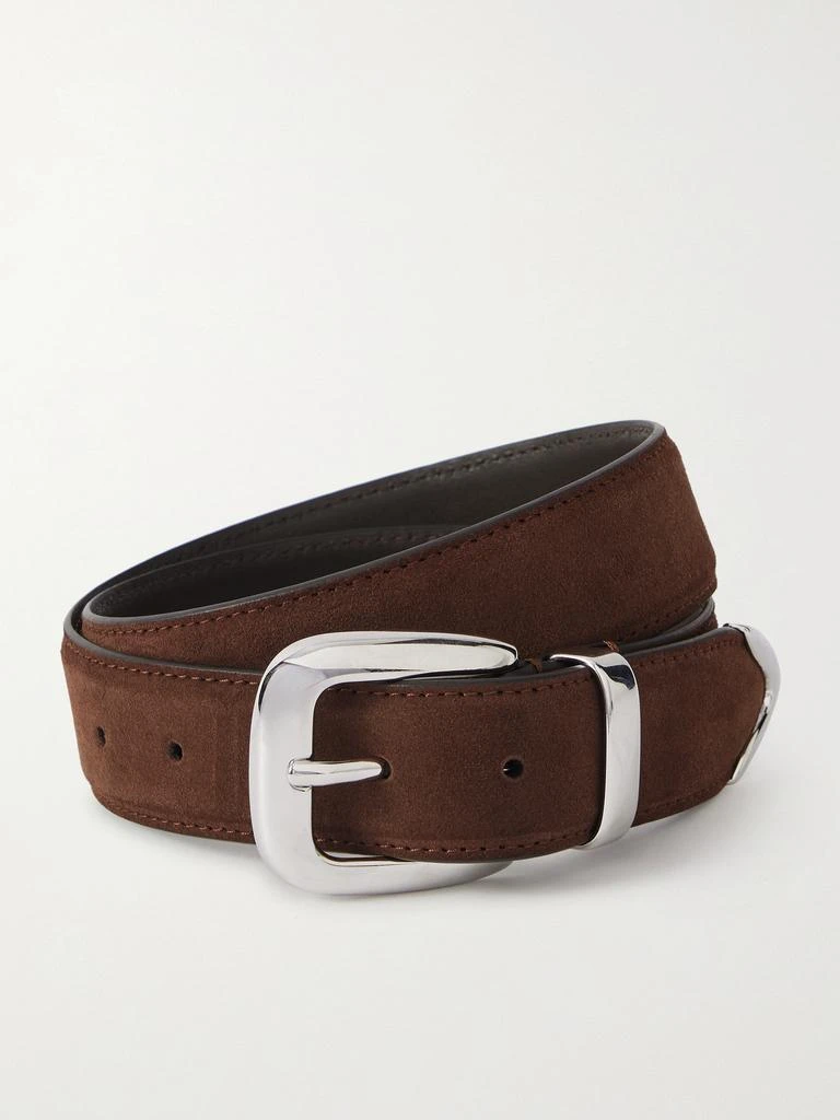 Andersons Suede Belt - Dark brown