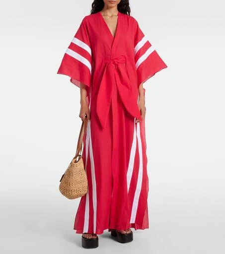 Adriana Degreas Striped cotton chambray kaftan 2