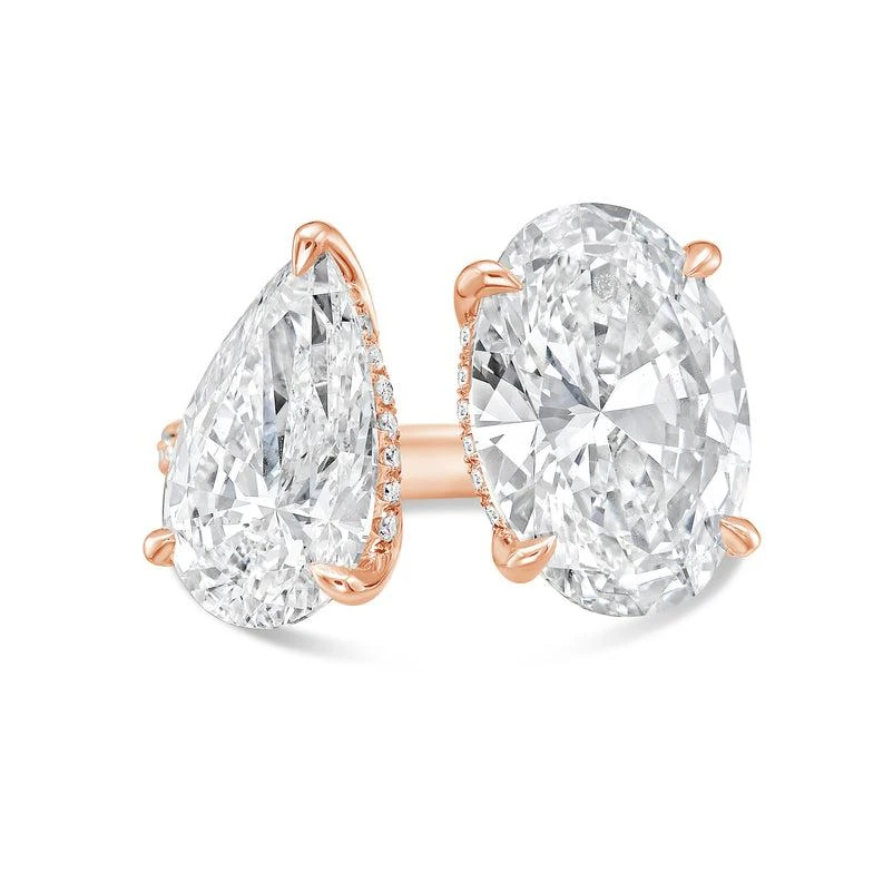 Diana M Jewels 18KT ROSE GOLD 2 STONE LAB GROWN DIAMOND FASHION RING WEIGHING 5.00 CTS TW