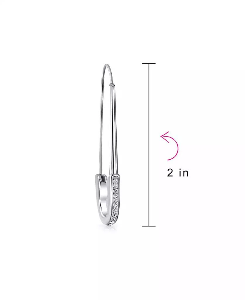 Bling Jewelry Safety Pin Symbol Support displaced people Threader Earrings Crystal Accent Silver Tone Surgical Steel Add Charms 4