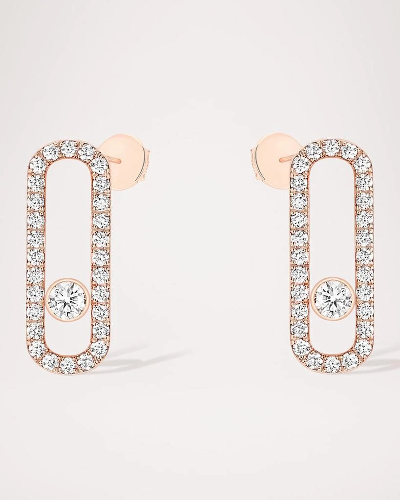 Messika MOVE UNO 18K ROSE GOLD DIAMOND PAVE STUDS 1