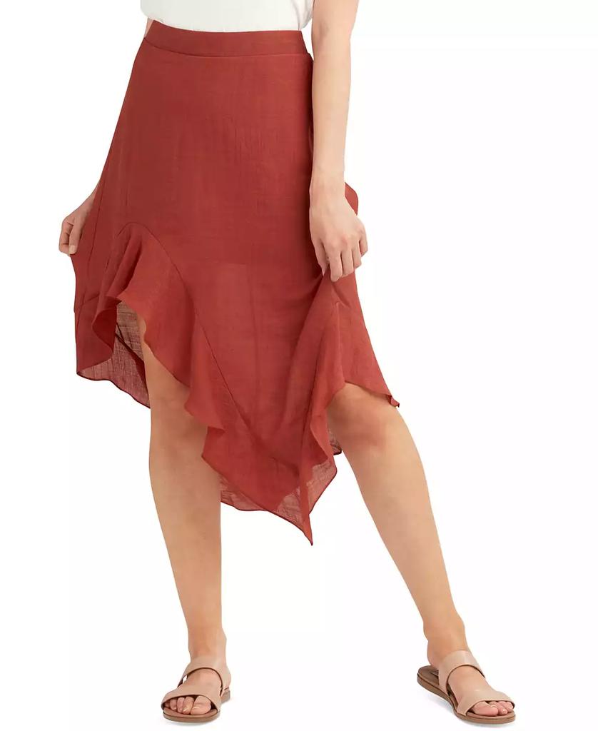 BCX Juniors' Asymmetrical-Hem Gauzy Skirt