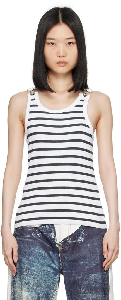 Jean Paul Gaultier White 'The Strapped Marinière' Tank Top 1