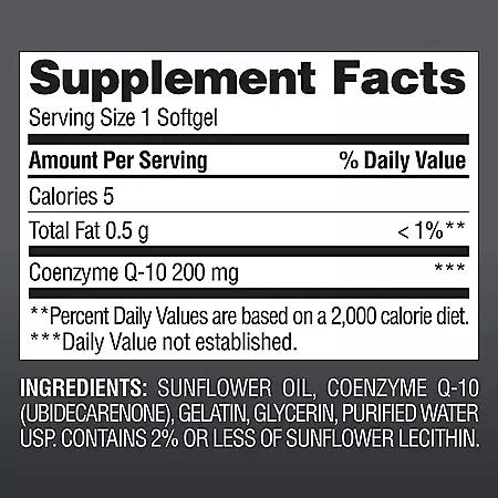 Member's Mark Member's Mark CoQ10 Softgels, 200 mg, 180 ct. 2