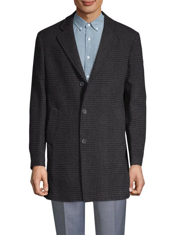 Saks Fifth Avenue Tonal Plaid Double-Faced Coat 1