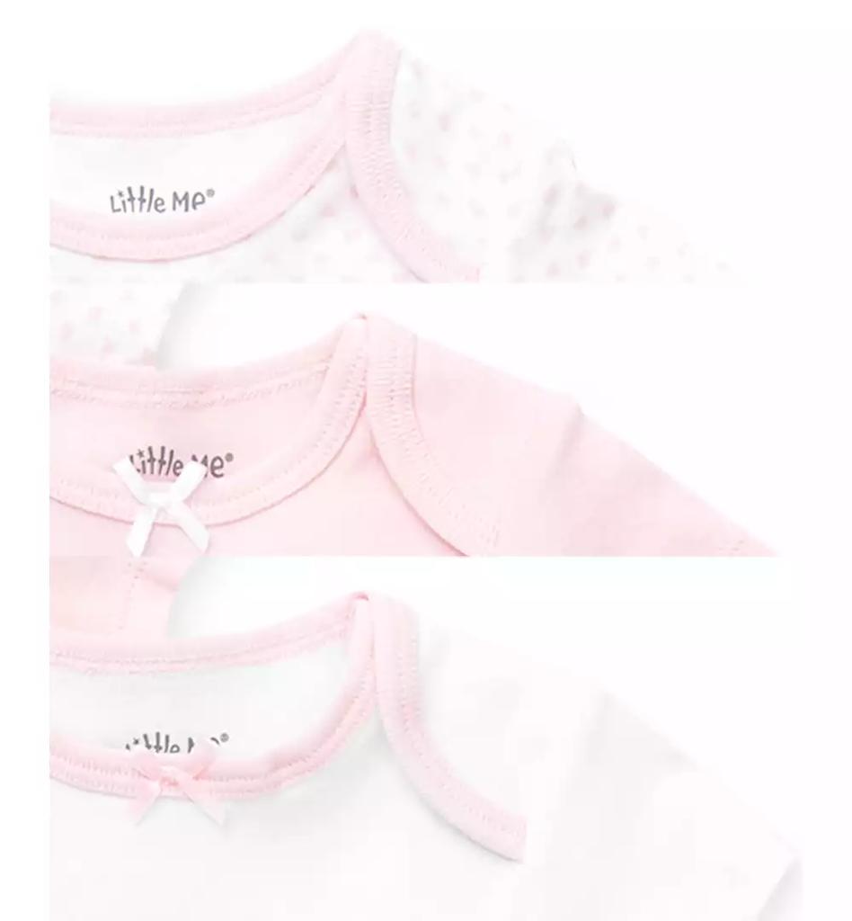 Little Me Baby Girls Short Sleeved Bodysuits, Pack of 3