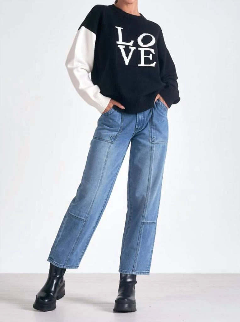 Elan Elan - "love" Color Block Sweater 4