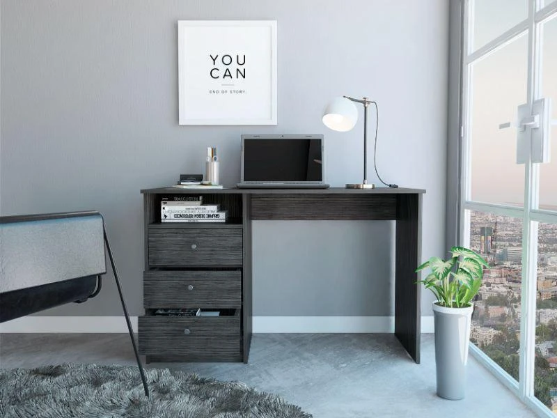 FM Furniture Naples Computer Desk, Three Drawers 2