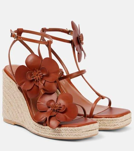 Zimmermann Orchid 110 leather wedge sandals 1