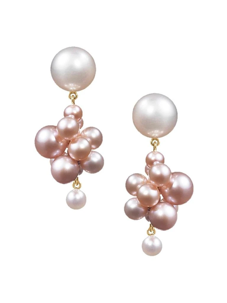 Sophie Bille Brahe Classic Collection 14K Yellow Gold & 2.5-8.5MM Rose Pearl Botticelli Cluster Drop Earrings 1
