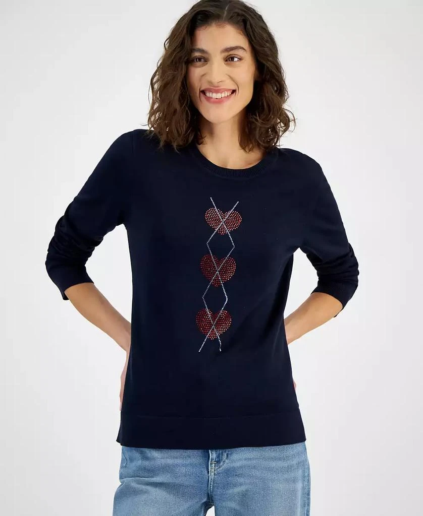 Tommy Hilfiger Women's Heart Argly Long-Sleeve Sweater 1