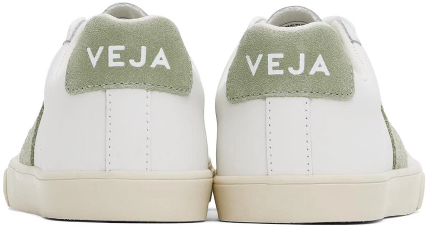 Veja White & Green Esplar Leather Sneakers 2