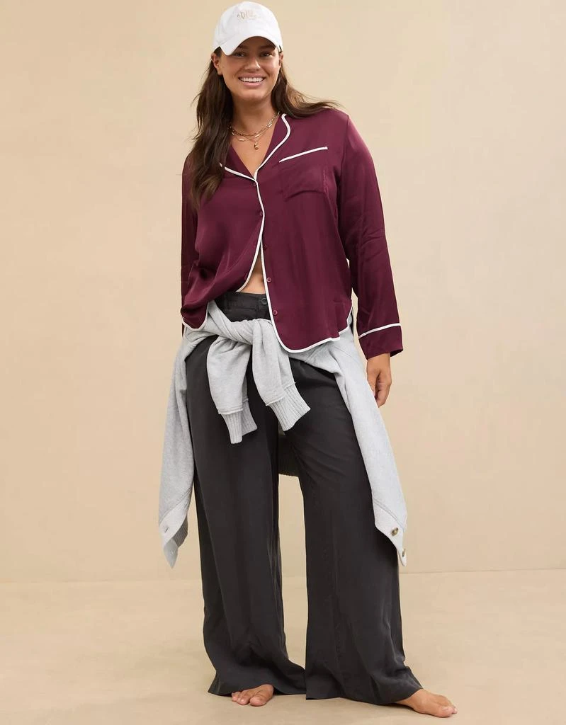 Aerie Aerie Off-Duty Satin Piping Shirt 6