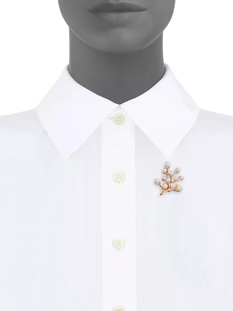 Mikimoto 18K Rose Gold & Cultured Akoya Pearl Brooch