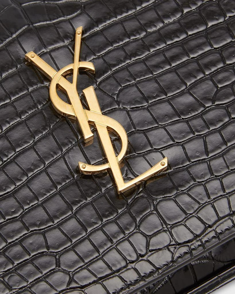 Yves Saint Laurent Cassandra YSL Wallet on Chain in Croc Embossed Leather 8