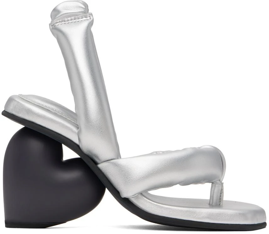 YUME YUME Silver & Black Love Heeled Sandals 1