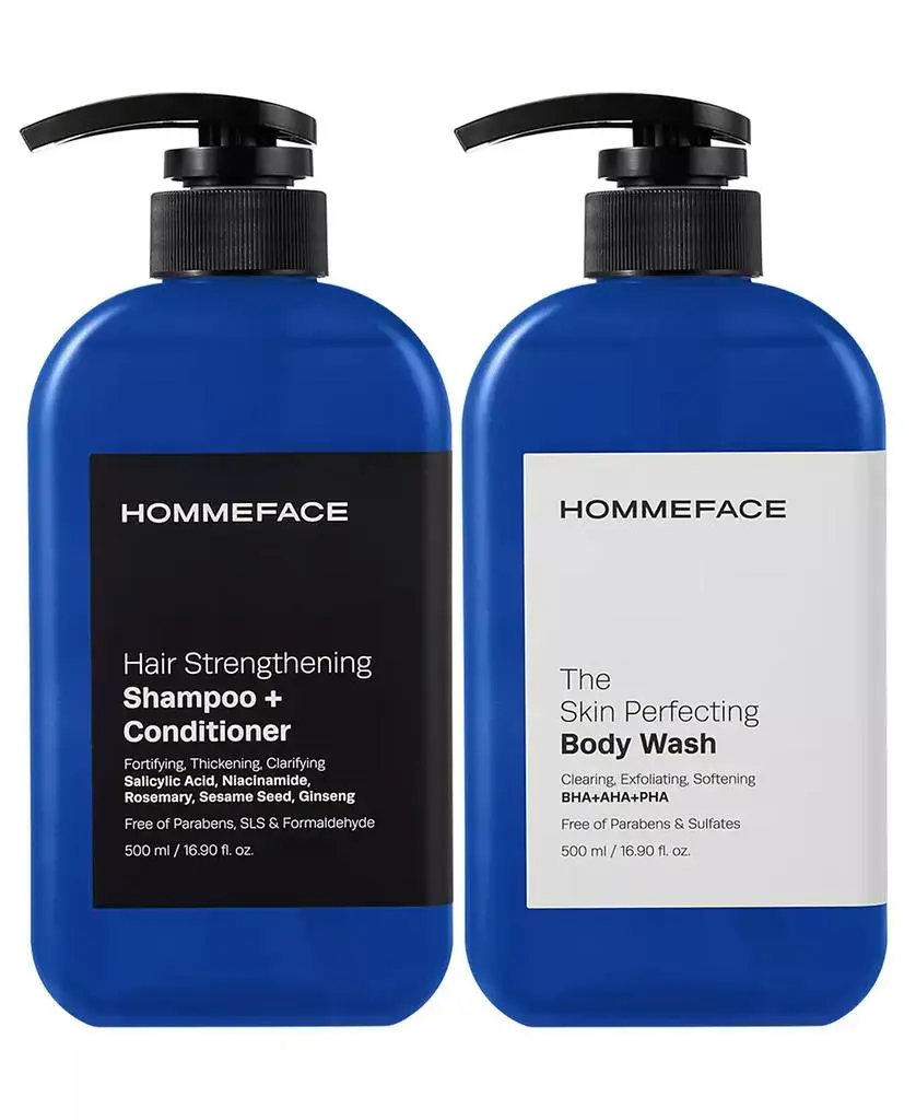 HOMMEFACE Hair and Body Wash Shower Set 33.8 fl oz.