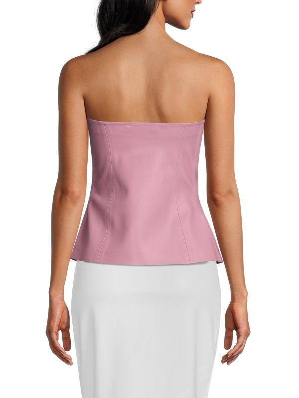 susana monaco Faux Leather Tube Top