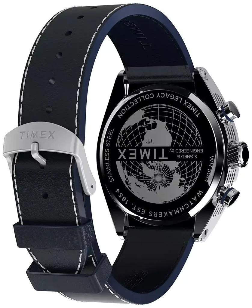 Timex Men's Quartz Analog Blue Leather Watch, 42mm 5