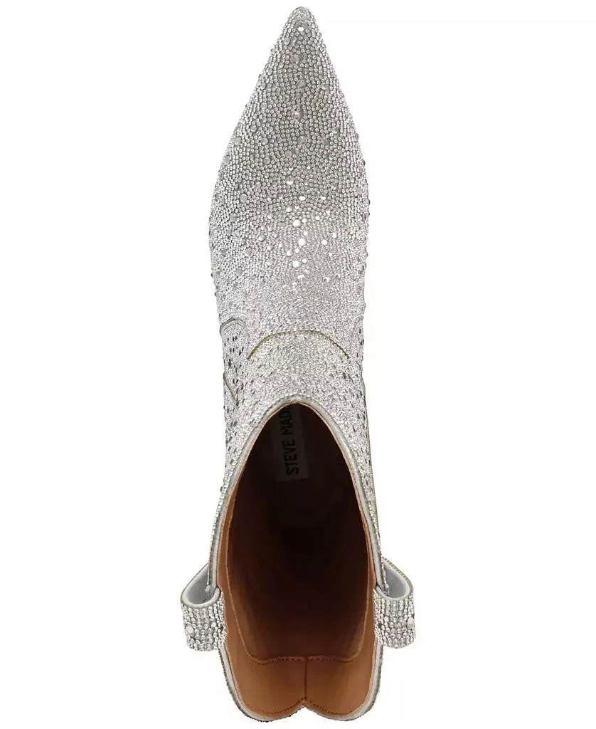 Steve Madden Women's Leigha Rhinestone Kitten-Heel Western Booties 4