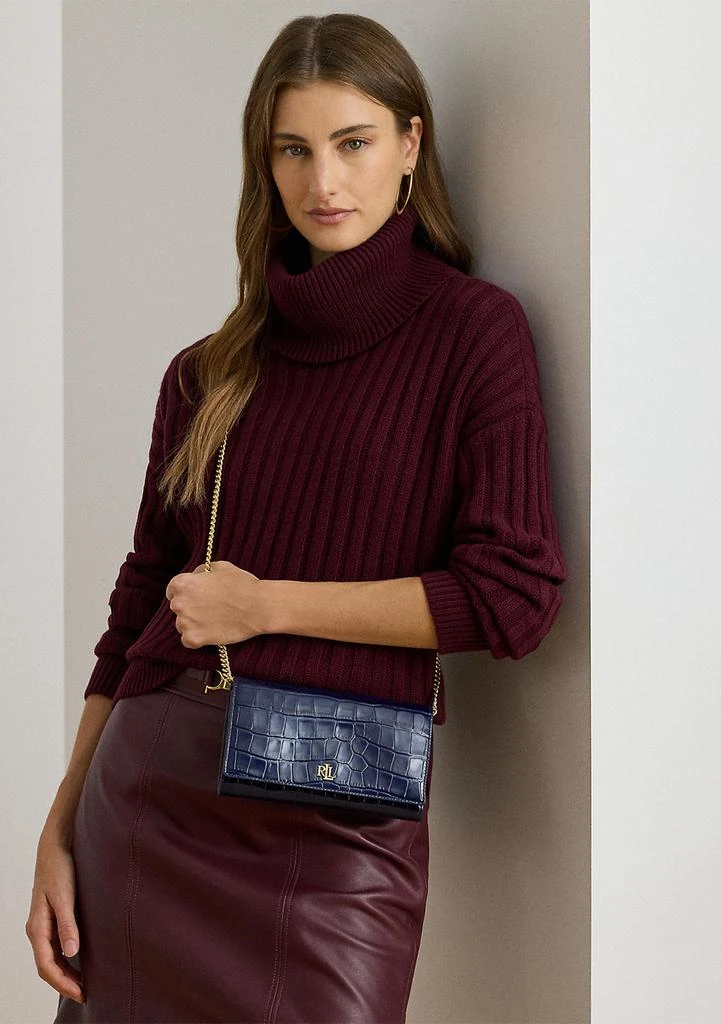 Ralph Lauren Croc-Embossed Medium Adair II Crossbody Bag