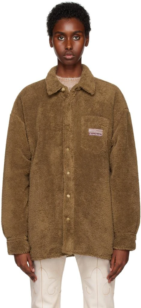 Acne Studios Brown Soft Teddy Jacket 1