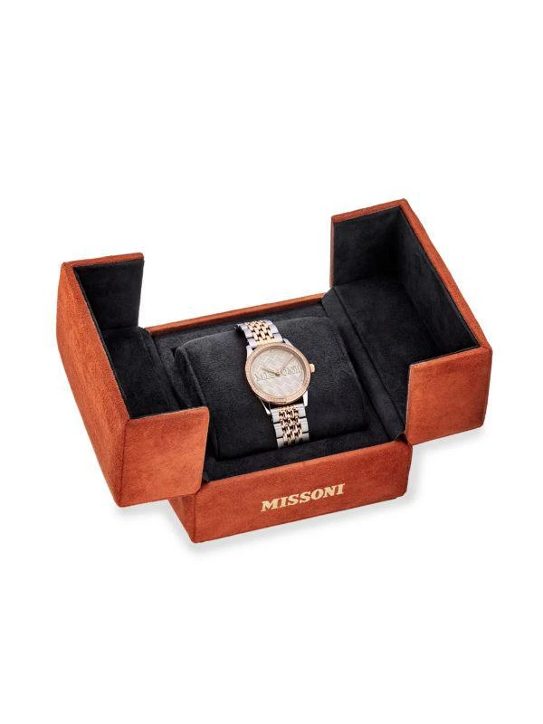 Missoni Chevron Lover IP Two Tone Gold Stainless Steel Bracelet Watch 2