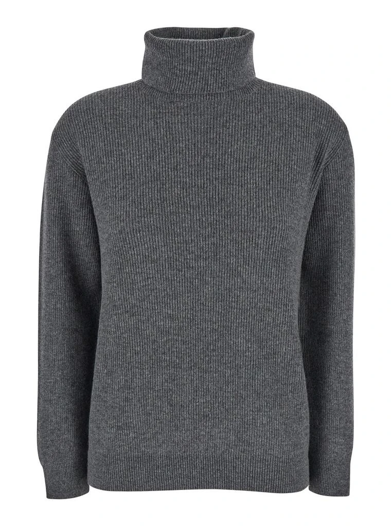 Brunello Cucinelli Brunello Cucinelli Turtleneck Ribbed-Knit Jumper 1