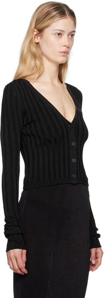 GUIZIO Black Slinky Rib Cardigan 2