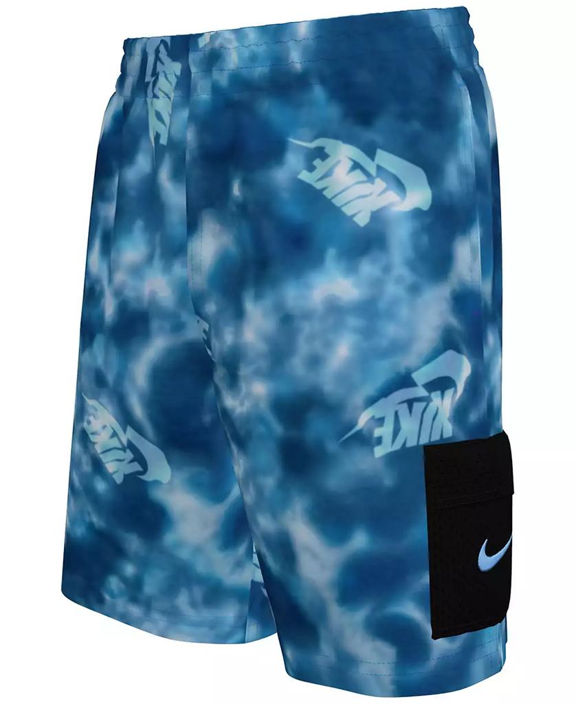 NIKE Big Boys 7" Water Tie Dye with Cargo Pocket Volley Swim Shorts