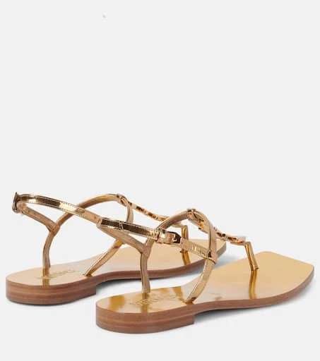 Versace Metallic leather thong sandals 3