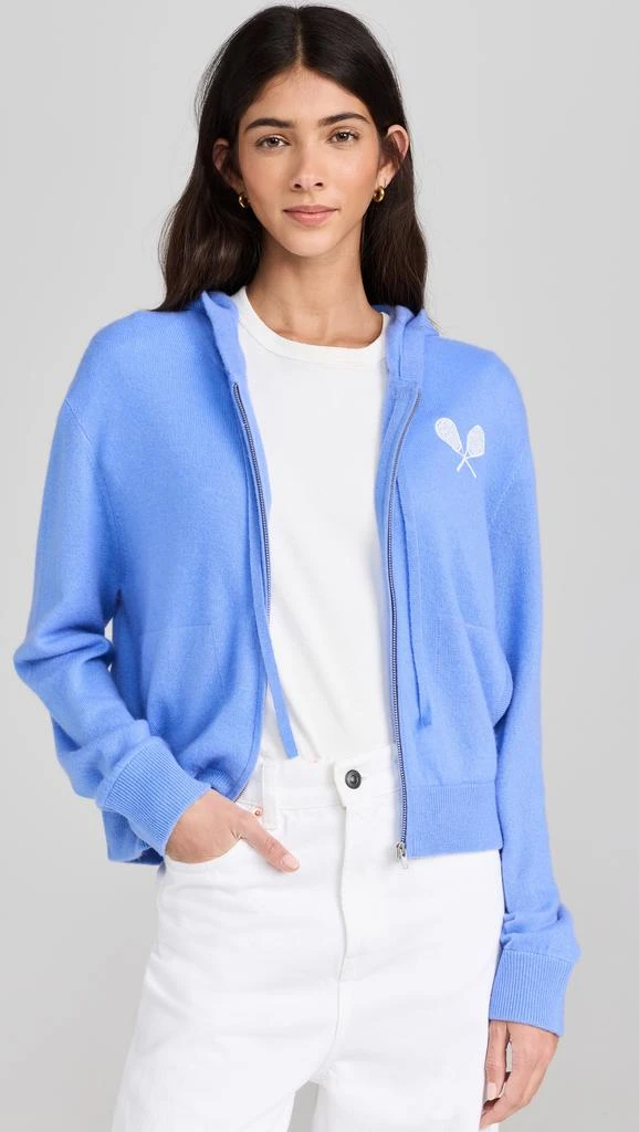 White  Warren Cashmere Racket Hoodie 1