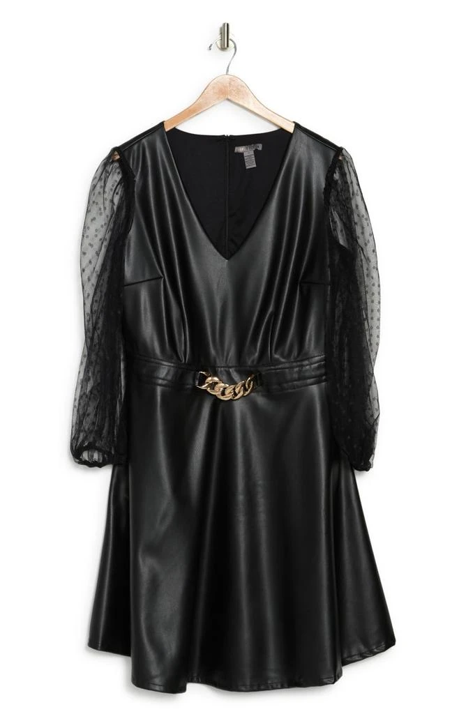 Love by Design Vanguard Pleather Swiss Dot Dress 3