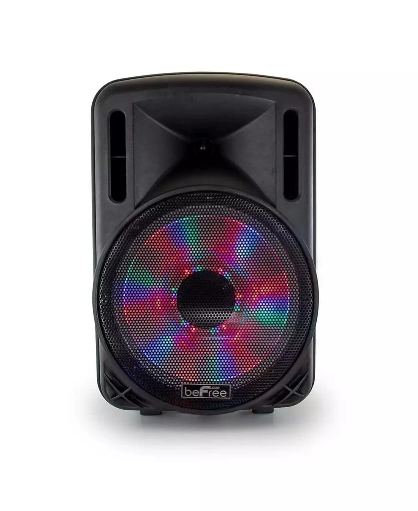 beFree Sound 12 Inch 2500 Watt Bluetooth Portable Party PA Speaker With Illuminating Lights and USB/MicroSD/AUX-in/FM Radio/DV12V Inputs