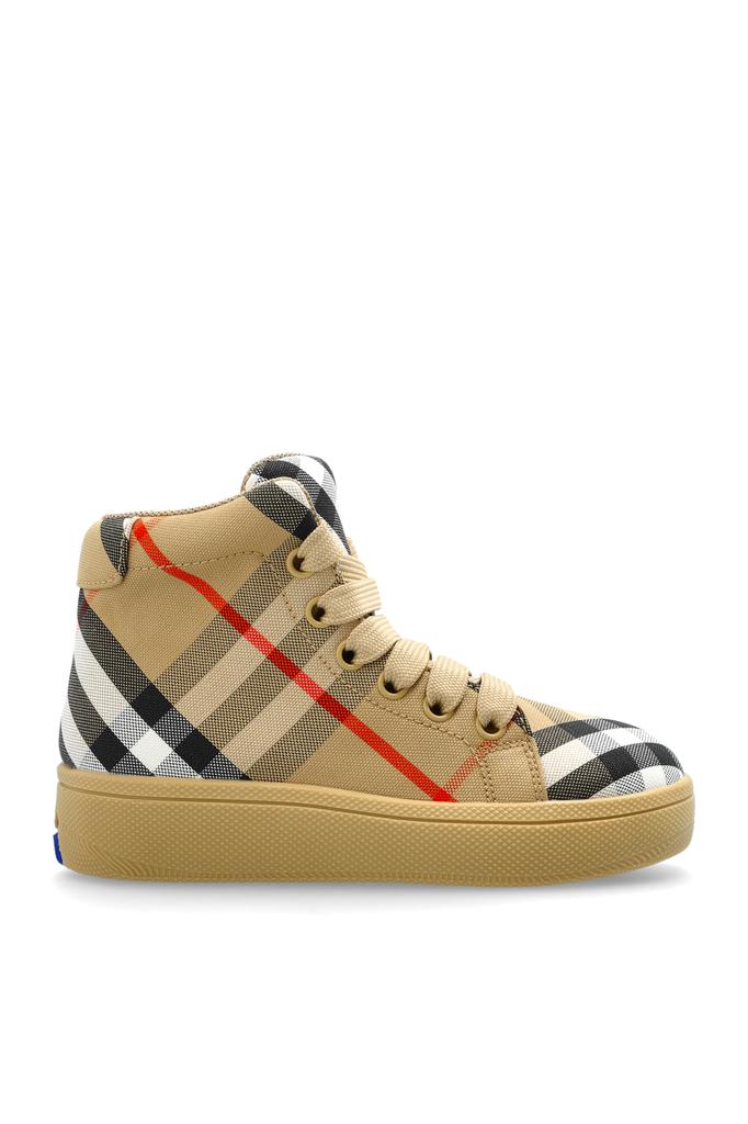 Burberry Kids Vulcansed Mini Jack Cotton High-Top Sneakers