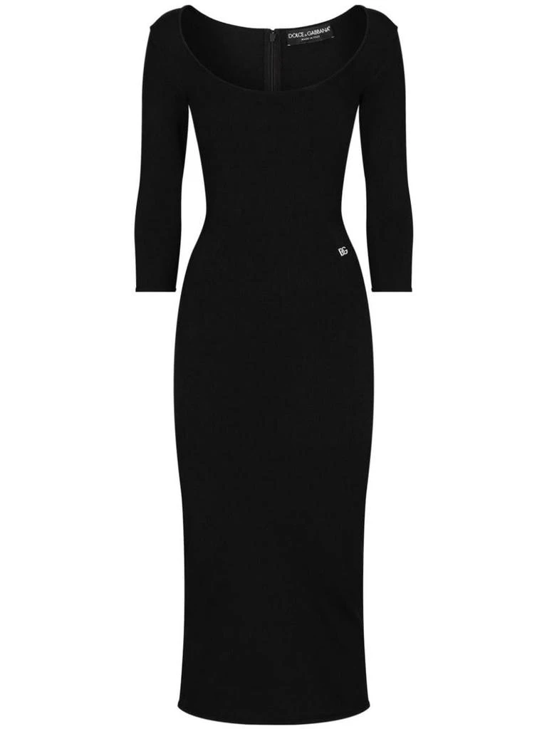 Dolce & Gabbana Fitted Midi Dress With Logo Plaque  On Sale Now with Up to  27% Off | Discover Exclusive Deals & Savings at BeyondStyle  Authentic  Dolce & Gabbana women >