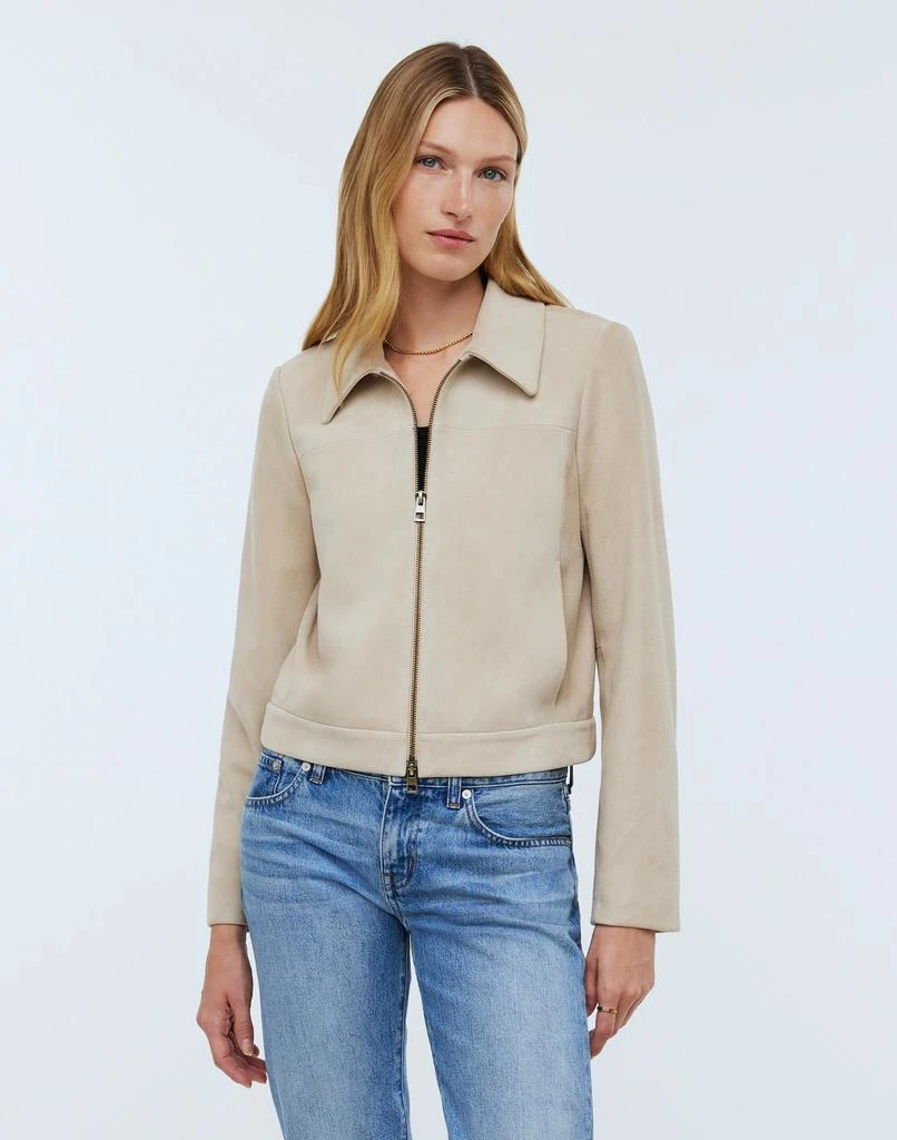 Madewell Shrunken Zip-Front Jacket in Suede 1