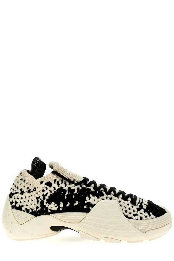 Lanvin Lanvin Flash-X Crochet-Knit Lace-Up Sneakers 1
