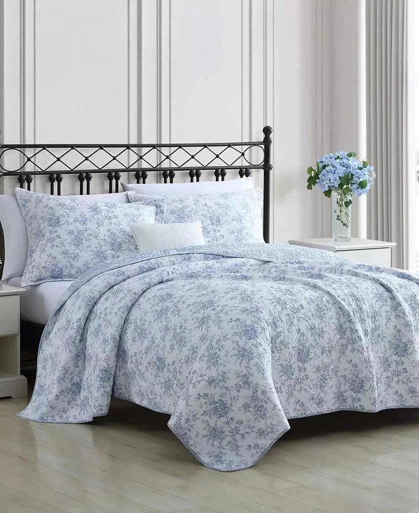 Laura Ashley Walled Garden Reversible 2 Piece Quilt Set, Twin 1