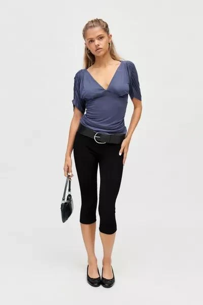 Silence + Noise Silence + Noise Valeria Dolman Ruched V Neck Top 2