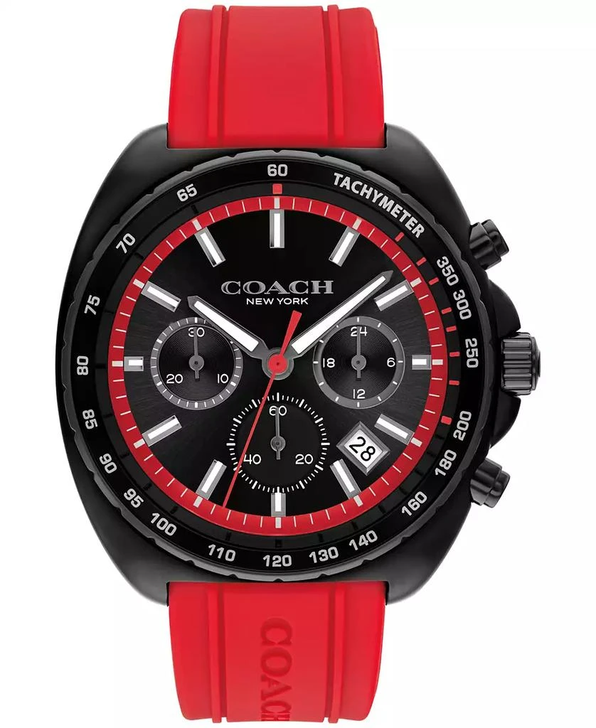 Coach Men's Charter Red Silicone Strap Watch 44.5mm 1
