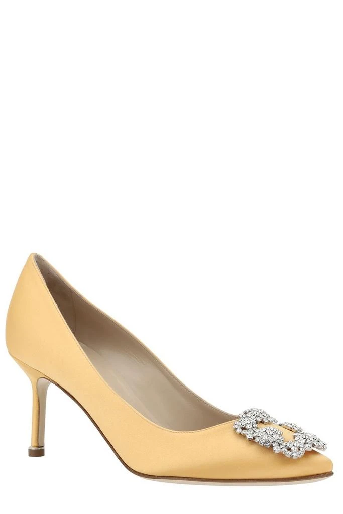 Manolo Blahnik Manolo Blahnik Hangisi Embellished Satin Pumps 2