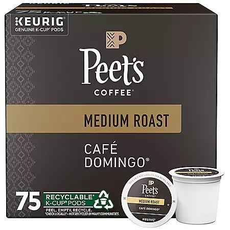 Peet's Coffee Peet's Coffee Medium Roast K-Cup Pods, Café Domingo 75 ct.