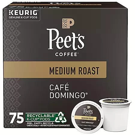 Peet's Coffee Peet's Coffee Medium Roast K-Cup Pods, Café Domingo 75 ct. 1