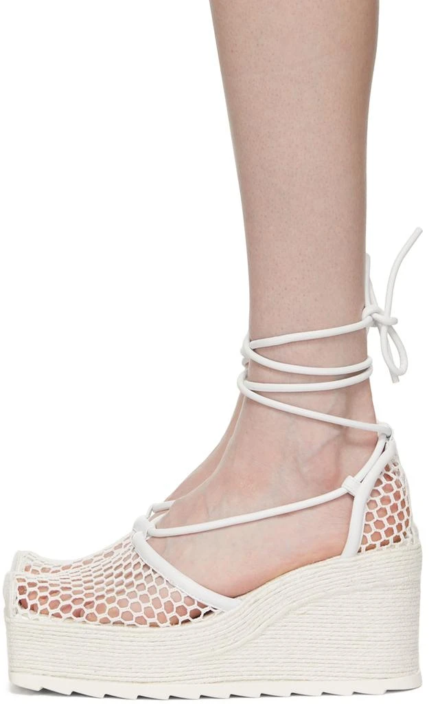 Bottega Veneta White Sporty Web Wedge Espadrilles 3