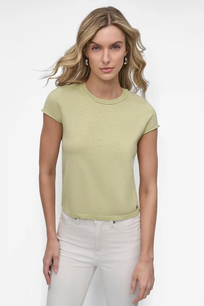 DKNY CAP SLEEVE CREW NECK KNIT