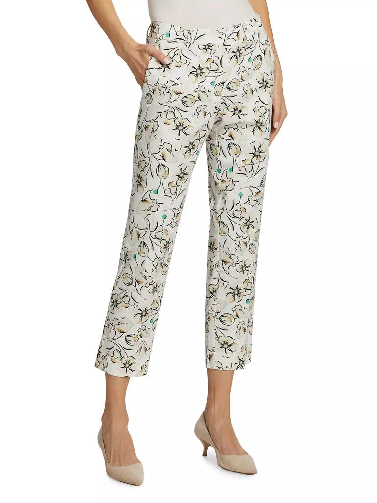 Marella Pineta Cotton Floral Cropped Trousers 4