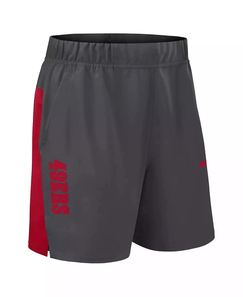 NIKE Men's Gray San Francisco 49ers Woven Victory Performance Shorts 2